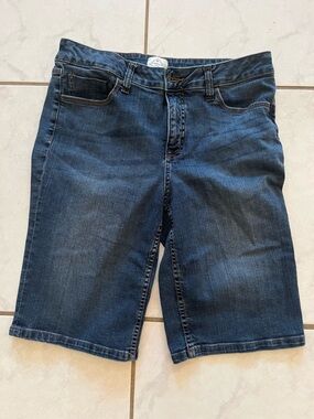 St. John's Bay Women's Dark Blue Relaxed Jeans Shorts